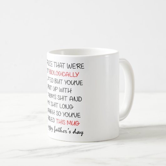 生物学的に関係のない父の日 コーヒーマグカップ (正面右)