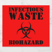 生物学的災害［有害物質］おもしろい感染性廃棄物ハロウィーン ビールラベル (シングルラベル)