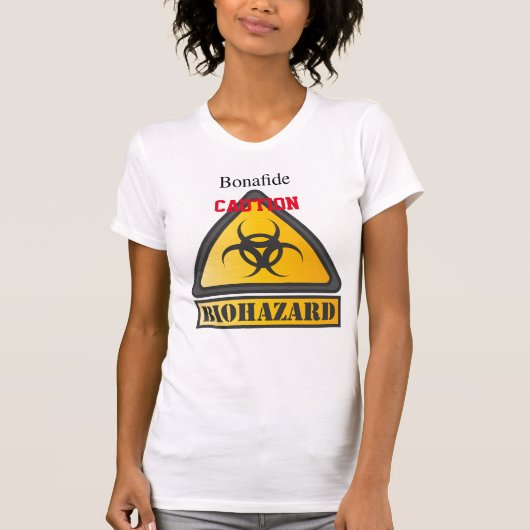 生物学的災害［有害物質］おもしろい警告標識サンダー_コーブ Tシャツ (正面)