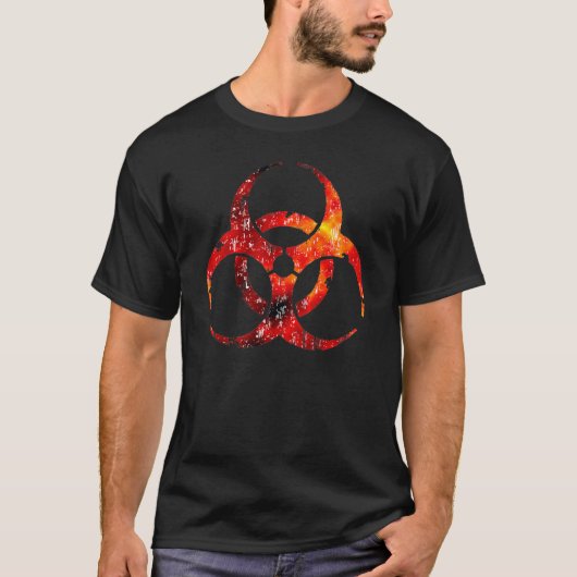 生物学的災害［有害物質］の記号のTシャツ Tシャツ (正面)