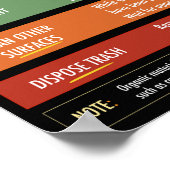 生物学的災害［有害物質］をこぼすクリーンアップの指示ポスター ポスター (角)