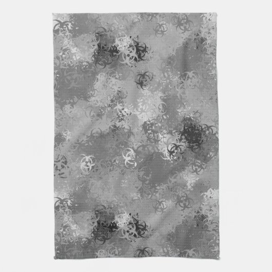 生物学的災害［有害物質］アーバン迷彩柄タオル キッチンタオル (縦)