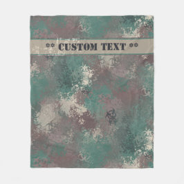 生物学的災害［有害物質］ウッドランド迷彩柄付き/文字フリースブランケット フリースブランケット