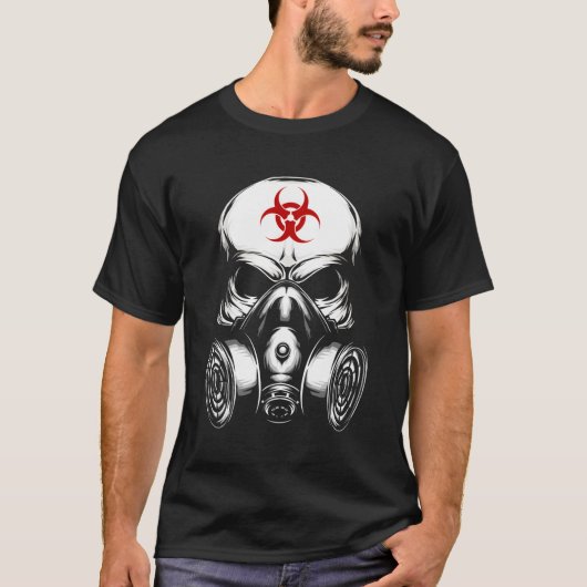 生物学的災害［有害物質］ガススカル Tシャツ (正面)