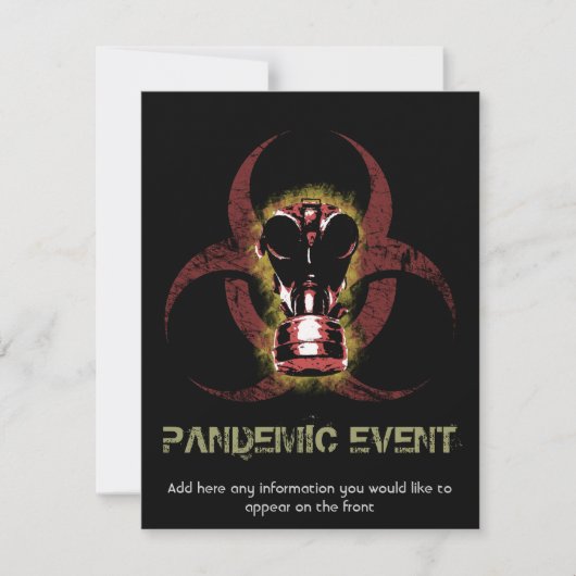 生物学的災害［有害物質］ガスマスクのカスタマイズ 招待状 (正面)