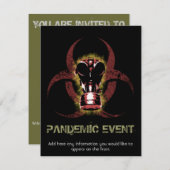 生物学的災害［有害物質］ガスマスクのカスタマイズ 招待状 (正面/裏面)