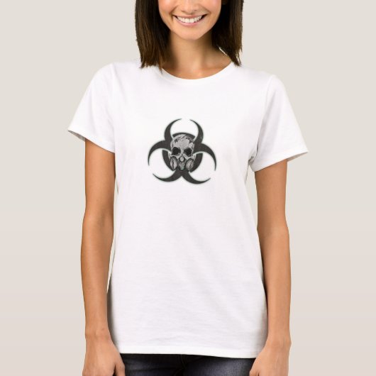 生物学的災害［有害物質］スカル Tシャツ (正面)
