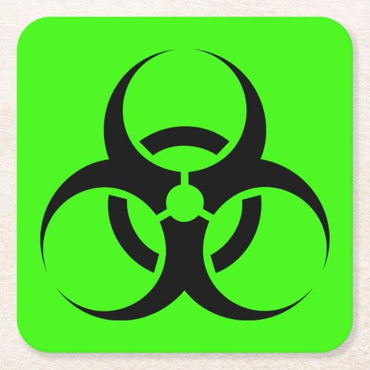 生物学的災害［有害物質］ スクエアペーパーコースター (正面)