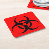 生物学的災害［有害物質］ スクエアペーパーコースター (アングル)