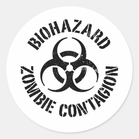 生物学的災害［有害物質］：ゾンビ伝染ステッカー ラウンドシール (正面)