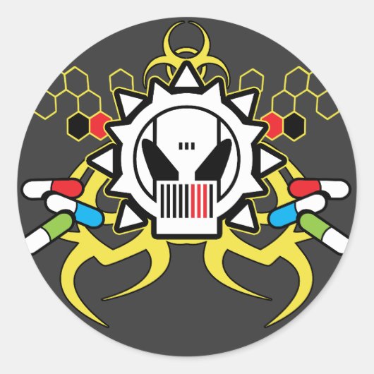 生物学的災害［有害物質］技術スカル ラウンドシール (正面)