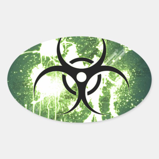 生物学的災害［有害物質］ 楕円形シール (正面)