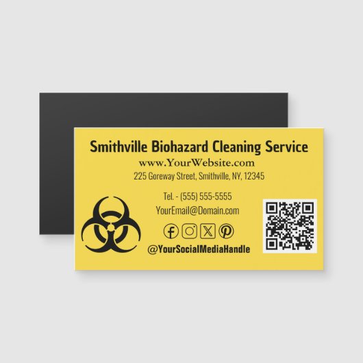 生物学的災害［有害物質］業界 – 磁気名刺 (正面/裏面)