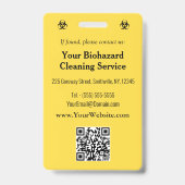 生物学的災害［有害物質］業界 – 黒（黄色の背景ID） バッジ (裏面)