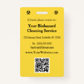 生物学的災害［有害物質］業界 – 黒（黄色の背景ID） バッジ (裏面)