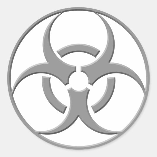 生物学的災害［有害物質］灰色 ラウンドシール (正面)