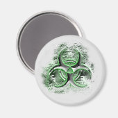 生物学的災害［有害物質］記号白熱［赤熱］光を放つ速銀磁石 マグネット (正面/裏面)