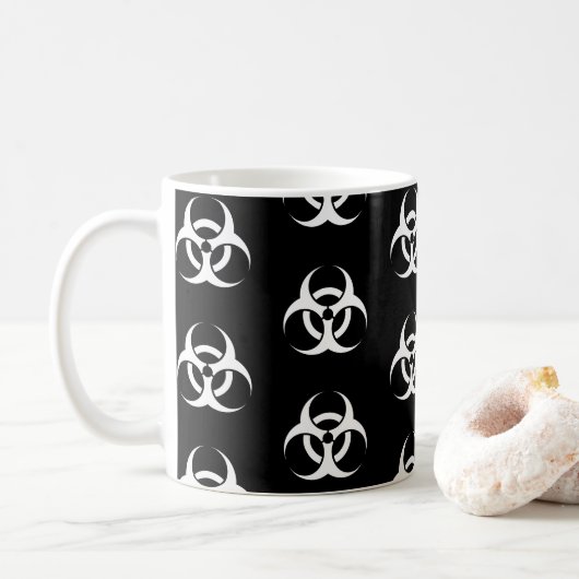 生物学的災害［有害物質］記号 コーヒーマグカップ (ドーナツ)