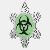 生物学的災害［有害物質］記号 スノーフレークピューターオーナメント (右)