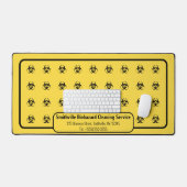 生物学的災害［有害物質］記号 – 黄色い背景の黒 デスクマット (キーボード&マウス)