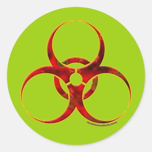 生物学的災害［有害物質］警告の記号 ラウンドシール (正面)