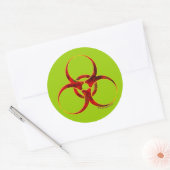 生物学的災害［有害物質］警告の記号 ラウンドシール (封筒)