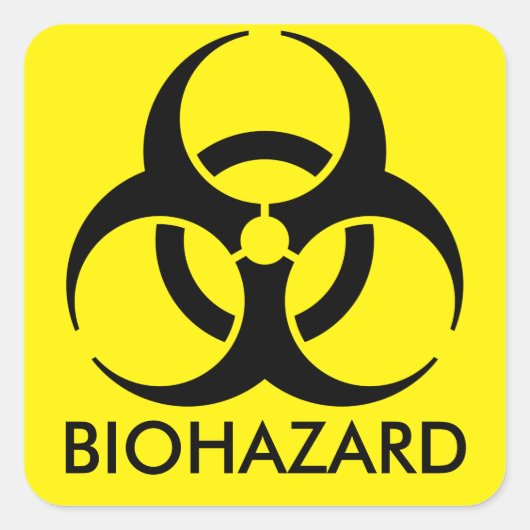 生物学的災害［有害物質］警告の スクエアシール (正面)