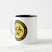 生物学的災害［有害物質］警告の ツートーンマグカップ (正面左)