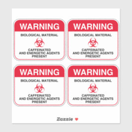 生物学的災害［有害物質］警告カフェインのシール（丸） シール