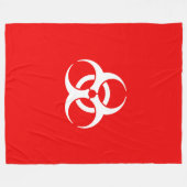 生物学的災害［有害物質］赤と白記号 フリースブランケット (正面(横))