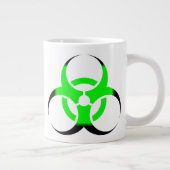 生物学的生物学的災害［有害物質］記号（緑と黒） ジャンボコーヒーマグカップ (右)
