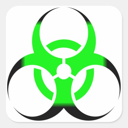 生物学的生物学的災害［有害物質］記号（緑と黒） スクエアシール (正面)