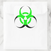 生物学的生物学的災害［有害物質］記号（緑と黒） スクエアシール (バッグ)