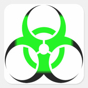 生物学的生物学的災害［有害物質］記号（緑と黒） スクエアシール