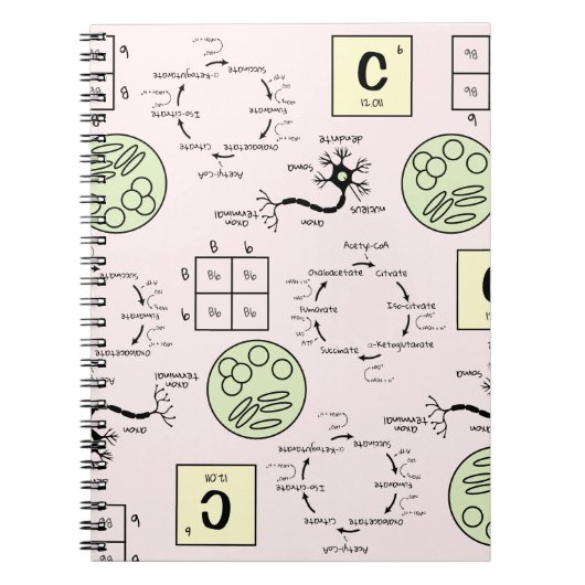 生物学科学先生細胞遺伝学ニューロンおたく ノートブック (正面)