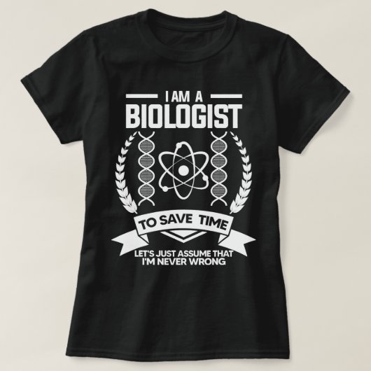 生物学系科学 Tシャツ (デザイン正面)