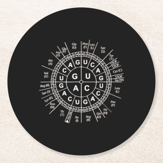 生物学素晴らし遺伝暗号の太陽科学のユーモア ラウンドペーパーコースター (正面)