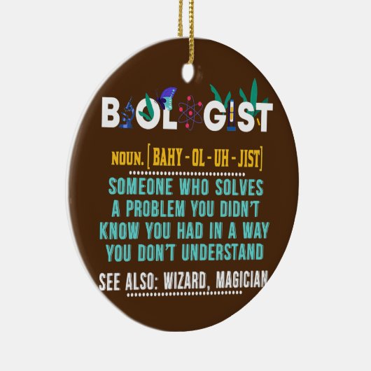 生物学者おもしろいによる生物学先生 セラミックオーナメント (右)