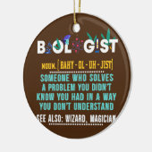 生物学者おもしろいによる生物学先生 セラミックオーナメント (左)