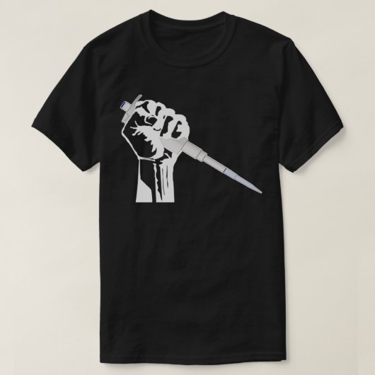 生物学者と実験室技術のピペット工具 Tシャツ (デザイン正面)