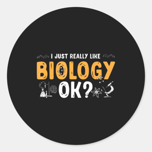 生物学者の科学先生生物学 ラウンドシール (正面)