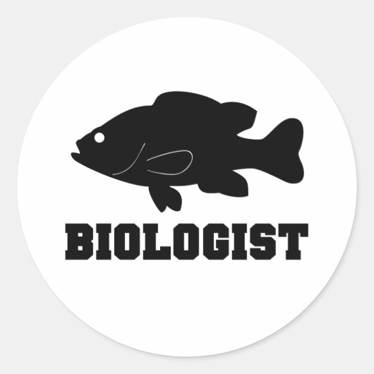 生物学者ステッカー ラウンドシール (正面)