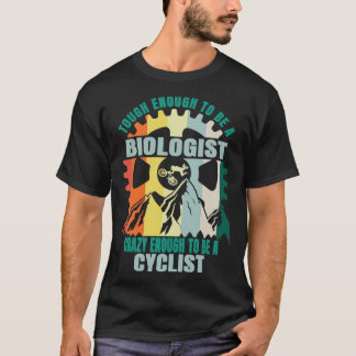生物学者バイクもしくは自転車に乗る人デザイン Tシャツ