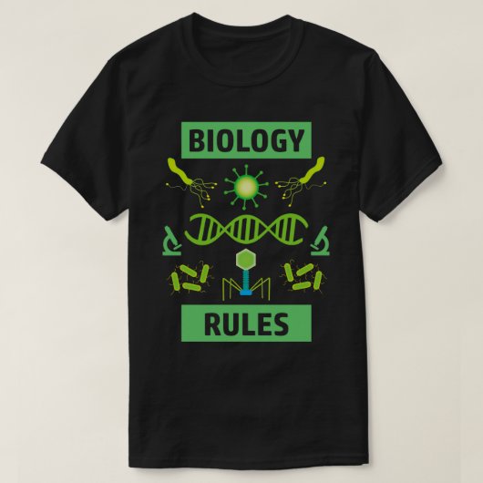 生物学規則科学クールデザイン Tシャツ (デザイン正面)