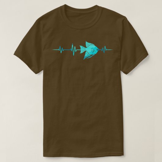 生物学飼育係のハートビート釣り用魚 Tシャツ (デザイン正面)