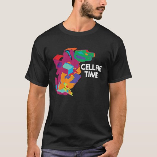 生物学 セルフィー タイム サイエンス ダジャレ ラボ 科学者 Tシャツ (正面)