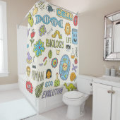 生物学。手書き。ヴィンテージイラストレーション。  シャワーカーテン (インサイチュ)