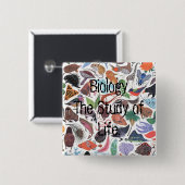 生物学、生物学生命の勉強 缶バッジ (正面&裏面)