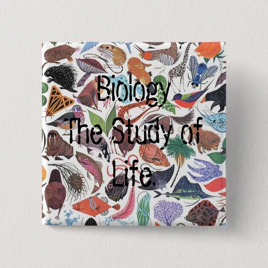 生物学、生物学生命の勉強 缶バッジ (正面)