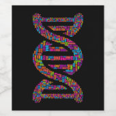 生物学DNA分子ワードクラウドサイエンス先生 ワインラベル (シングルラベル)